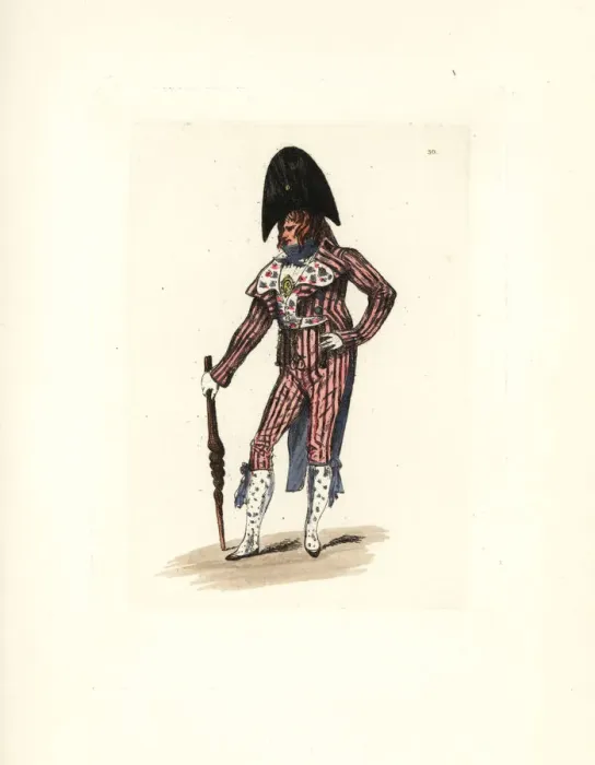 Framed Print : Costume of an Incroyable Framed Print : Costume of an Incroyable