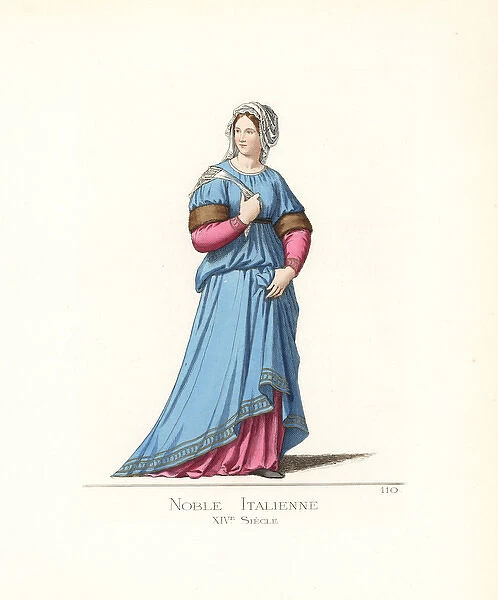 Costume of an Italian noblewoman, 14th century