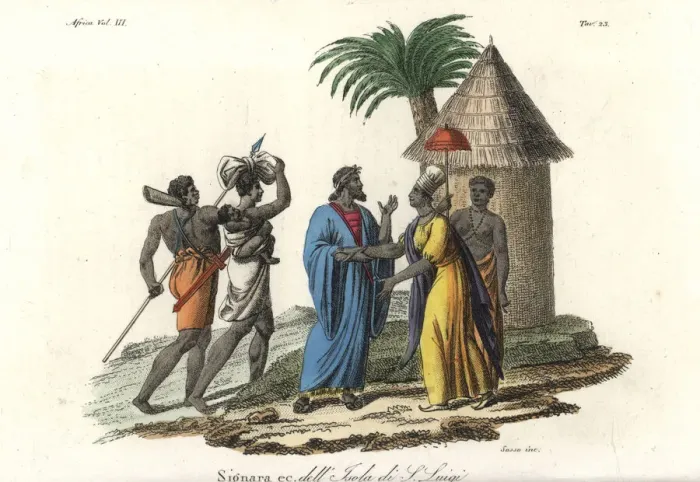 Framed Print : Costume of the ladies of Ndor (Saint-Louis) Senegal Framed Print : Costume of the ladies of Ndor (Saint-Louis) Senegal