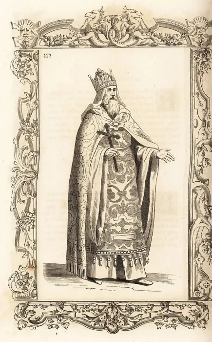 Framed Print : Costume of legendary Christian patriarch Prester John Framed Print : Costume of legendary Christian patriarch Prester John