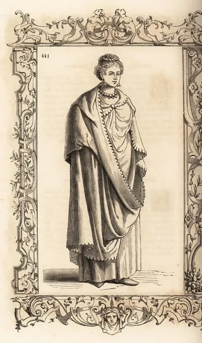 Framed Print : Costume of a lower-class African woman, 16th century Framed Print : Costume of a lower-class African woman, 16th century