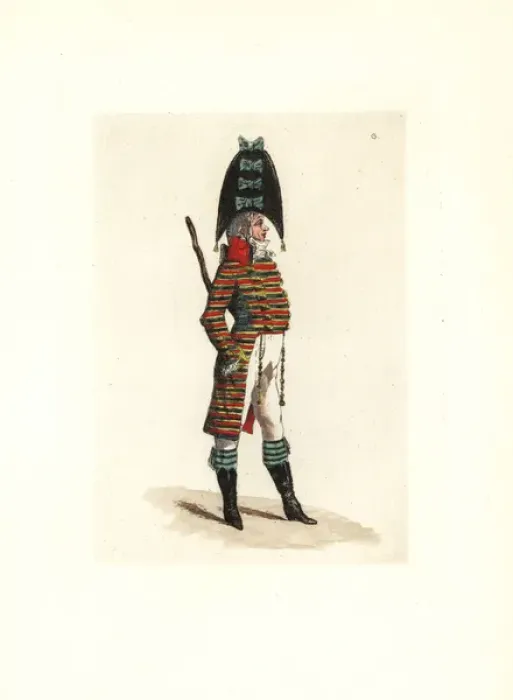 Framed Print : Costume of Malicorne, police agent of the Dutart school Framed Print : Costume of Malicorne, police agent of the Dutart school
