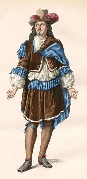 COSTUME / MAN, 1634. Philiste, a character in Corneille's comedy La Veuve Date: 1634