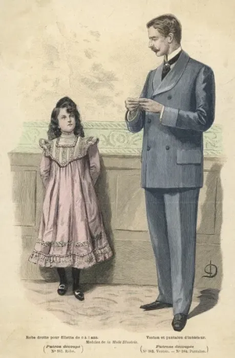 Framed Print : Costume Man & Girl 1899 Framed Print : Costume Man & Girl 1899