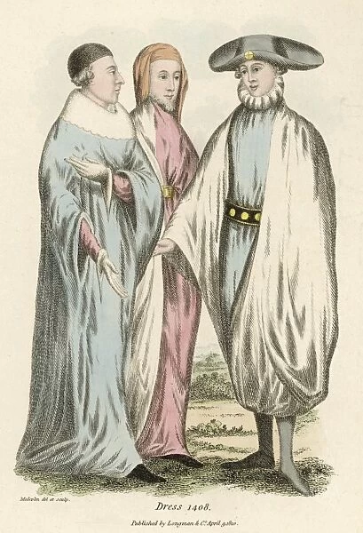 Costume  /  Men 1408. Three men of 15th century England