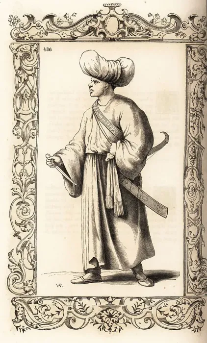 Framed Print : Costume of a Moor of quality, 16th century Framed Print : Costume of a Moor of quality, 16th century