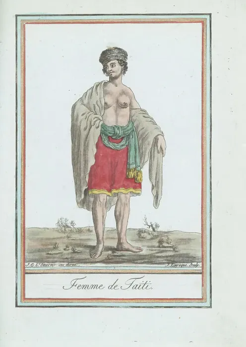 Framed Print : Costume of a native woman of Tahiti Framed Print : Costume of a native woman of Tahiti