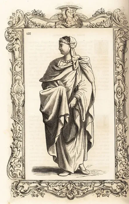 Framed Print : Costume of a noble African woman, 16th century Framed Print : Costume of a noble African woman, 16th century