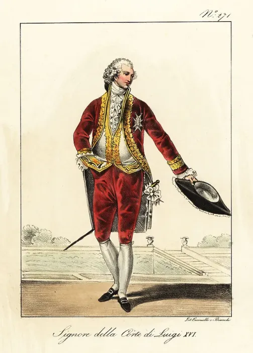Framed Print : Costume of a nobleman at the court of King Louis XVI of France Framed Print : Costume of a nobleman at the court of King Louis XVI of France