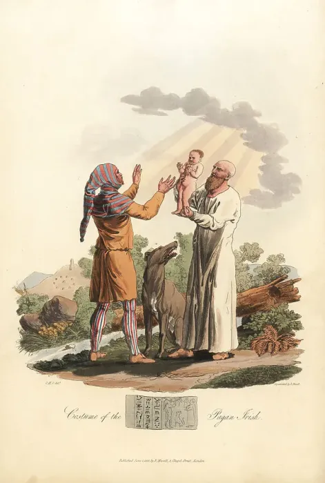 Framed Print : Costume of the Pagan Irish in the post-Roman era Framed Print : Costume of the Pagan Irish in the post-Roman era