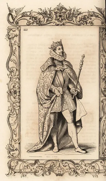 Framed Print : Costume of a Polish King, 16th century Framed Print : Costume of a Polish King, 16th century