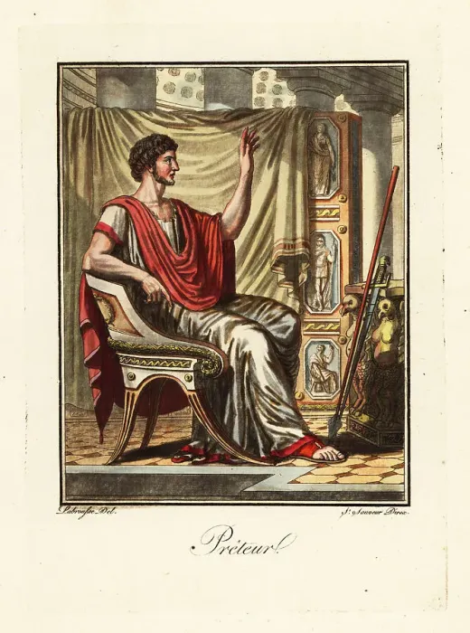 Framed Print : Costume of a praetor or magistrate, ancient Rome Framed Print : Costume of a praetor or magistrate, ancient Rome