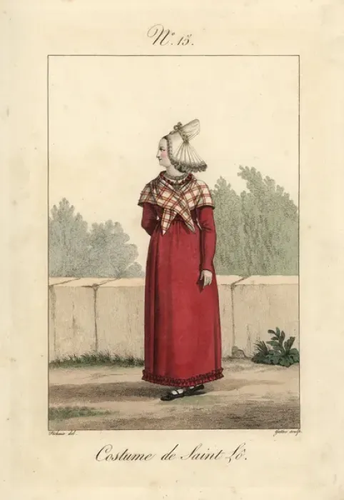 Framed Print : Costume of Saint Lo, 1827 Framed Print : Costume of Saint Lo, 1827