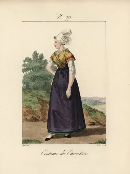 Framed Print : Costume of a servant of Carentan The papillon Framed Print : Costume of a servant of Carentan The papillon