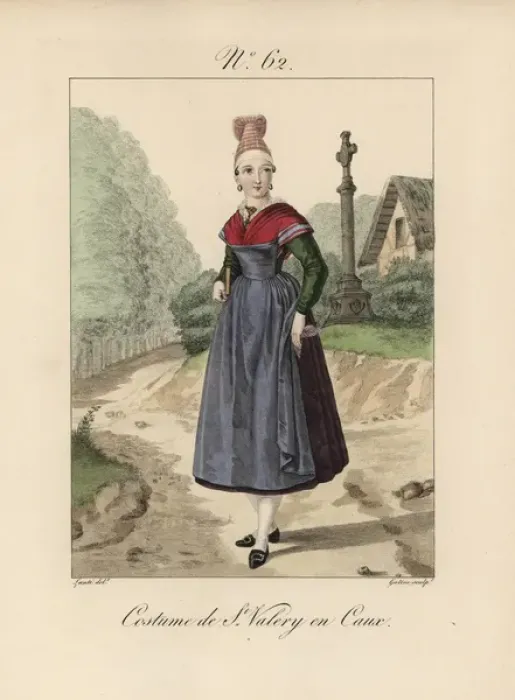 Framed Print : Costume of St Valery en Caux A simple bonnet Framed Print : Costume of St Valery en Caux A simple bonnet