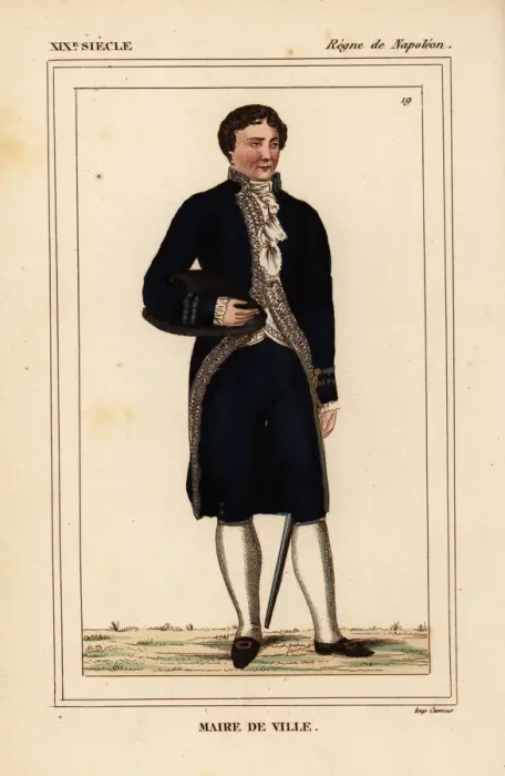 Framed Print : Costume of a town mayor, Napoleonic era Framed Print : Costume of a town mayor, Napoleonic era