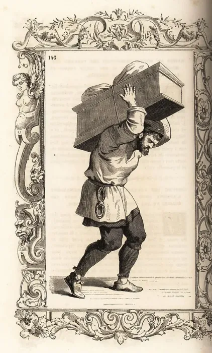 Framed Print : Costume of a Venetian porter or bastagio, 16th century Framed Print : Costume of a Venetian porter or bastagio, 16th century
