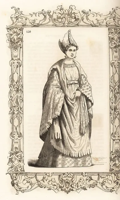 Framed Print : Costume of a woman of Caramania, Ottoman Empire, 16th century Framed Print : Costume of a woman of Caramania, Ottoman Empire, 16th century
