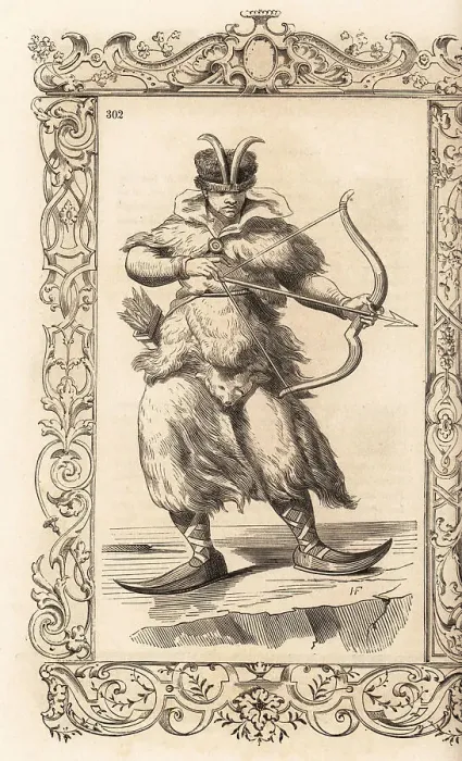 Framed Print : Costume of a woman hunter of Bjarmaland (now Arkhangelsk Oblast) Framed Print : Costume of a woman hunter of Bjarmaland (now Arkhangelsk Oblast)