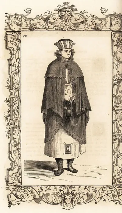 Framed Print : Costume of a woman of Lolland or Gotland, 16th century Framed Print : Costume of a woman of Lolland or Gotland, 16th century