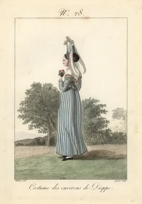 Framed Print : Costume of a woman from near Dieppe, 1827 Framed Print : Costume of a woman from near Dieppe, 1827