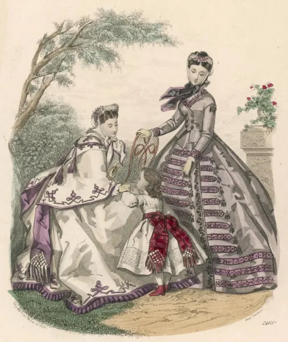 Framed Print : Costume / Women&girl 1864 Framed Print : Costume / Women&girl 1864