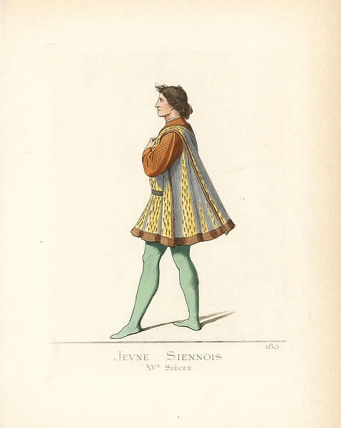 Costume of a young man of Siena, 15th century