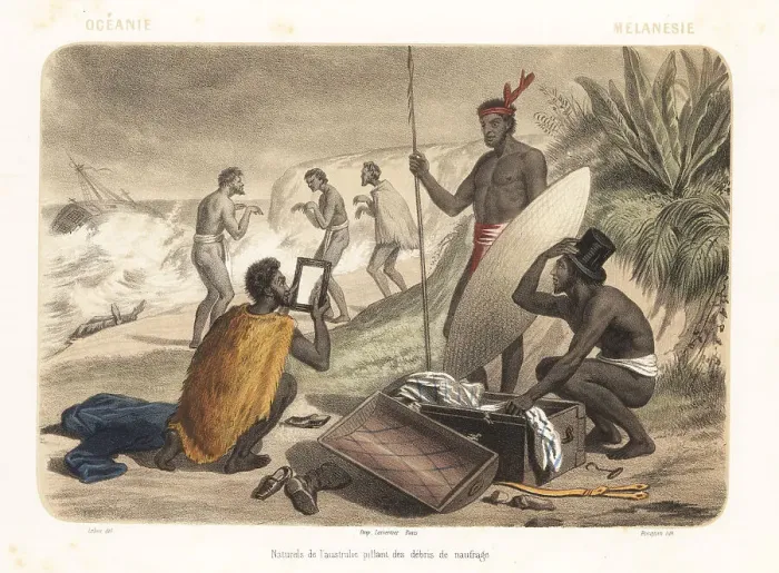 Framed Print : Costumes of Australia, Oceania, 1858 Framed Print : Costumes of Australia, Oceania, 1858