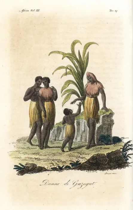 Framed Print : Costumes of the Bijagos women, native to Cazegut Framed Print : Costumes of the Bijagos women, native to Cazegut