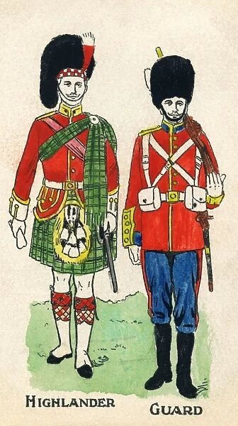 Costumes of a British Highlander and a Life Guard