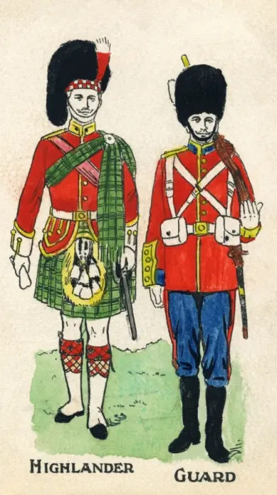 Framed Print : Costumes of a British Highlander and a Life Guard Framed Print : Costumes of a British Highlander and a Life Guard