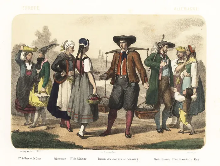 Framed Print : Costumes of Germany, 1858 Framed Print : Costumes of Germany, 1858