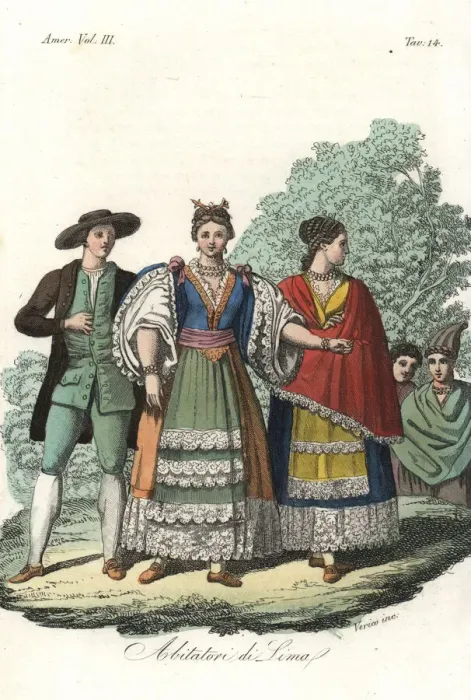 Framed Print : Costumes of Lima, Peru Framed Print : Costumes of Lima, Peru