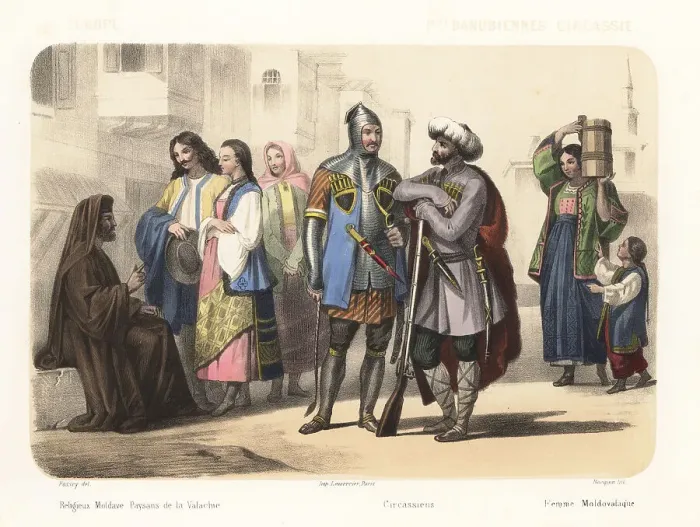 Framed Print : Costumes of Moldavia, Romania and Circassia, 1858 Framed Print : Costumes of Moldavia, Romania and Circassia, 1858