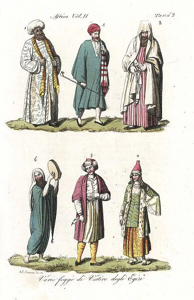 Costumes of the natives of Egypt, early 19th century