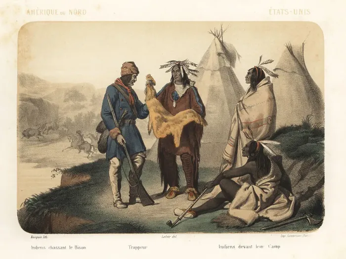 Framed Print : Costumes of North America, 1858 Framed Print : Costumes of North America, 1858
