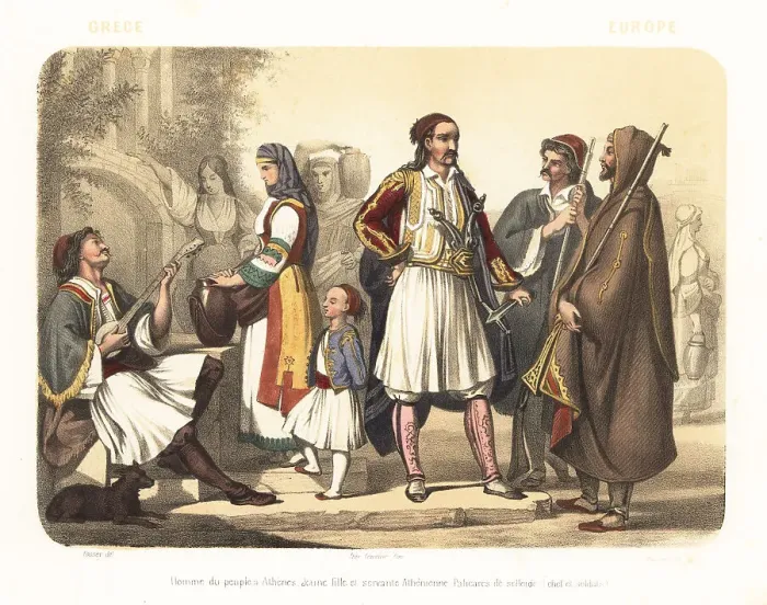 Framed Print : Costumes of the people of Greece, 1858 Framed Print : Costumes of the people of Greece, 1858