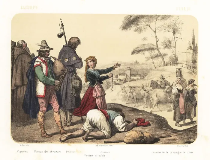 Framed Print : Costumes of the people of Italy, 1858 Framed Print : Costumes of the people of Italy, 1858