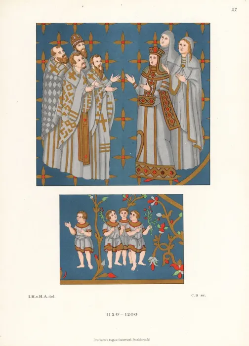Framed Print : Costumes of priests, women and children from Framed Print : Costumes of priests, women and children from