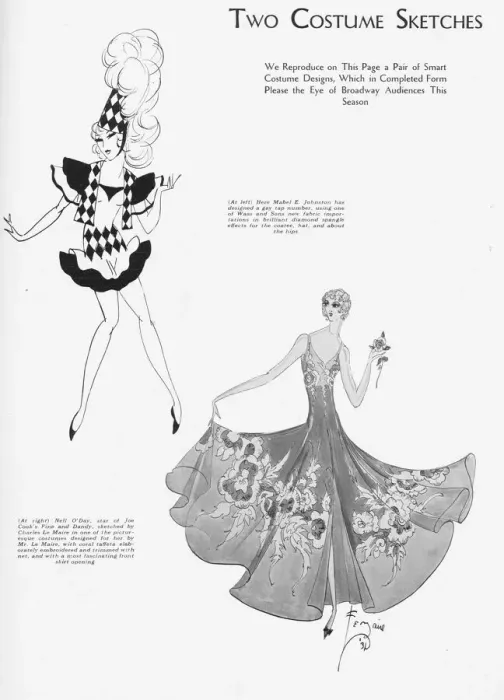 Framed Print : Two costumes sketches by Mabel E. Johnston Framed Print : Two costumes sketches by Mabel E. Johnston