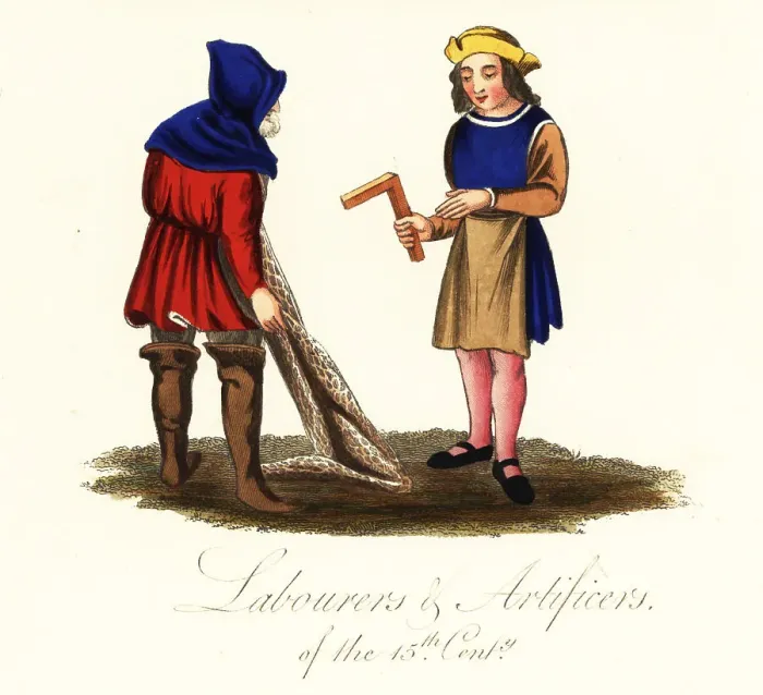 Framed Print : Costumes of skilled workers of the 15th century Framed Print : Costumes of skilled workers of the 15th century