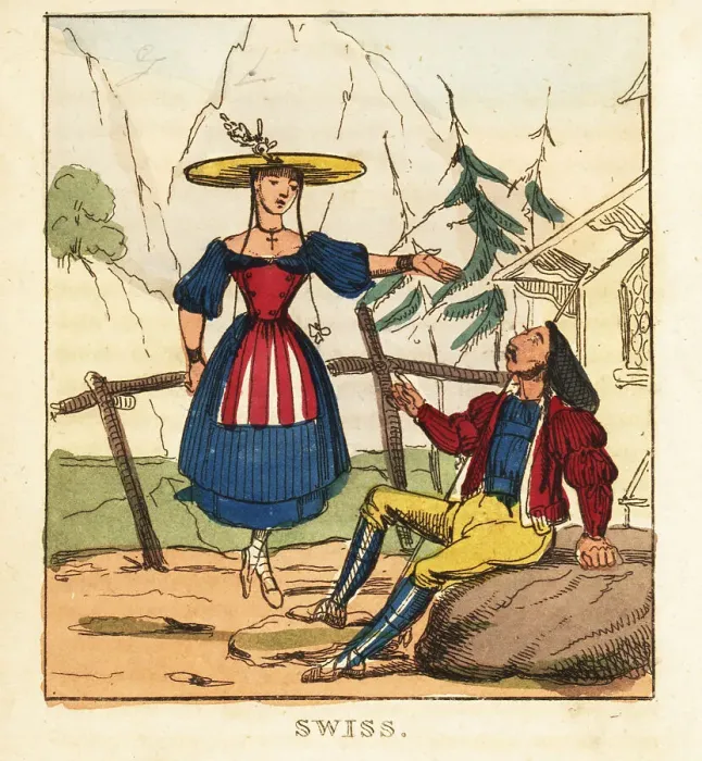 Framed Print : Costumes of the Swiss people, 19th century Framed Print : Costumes of the Swiss people, 19th century
