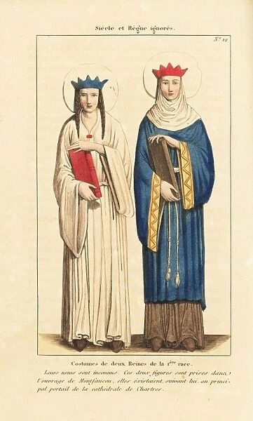 Costumes of two unknown queens of France