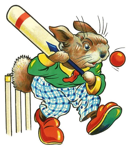 Cot header design, Rabbit Cricketer