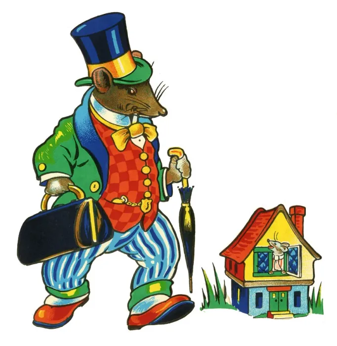 Framed Print : Cot header design, Rat Landlord and Mouse Framed Print : Cot header design, Rat Landlord and Mouse