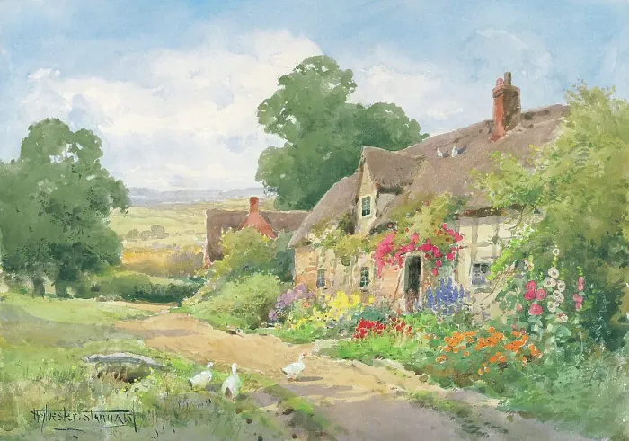 Framed Print : Cotswolds Cottage A Sunny House in the Cotswolds Framed Print : Cotswolds Cottage A Sunny House in the Cotswolds