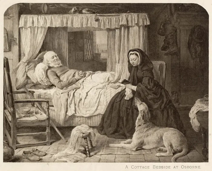 Framed Print : A Cottage Bedside at Osborne Framed Print : A Cottage Bedside at Osborne