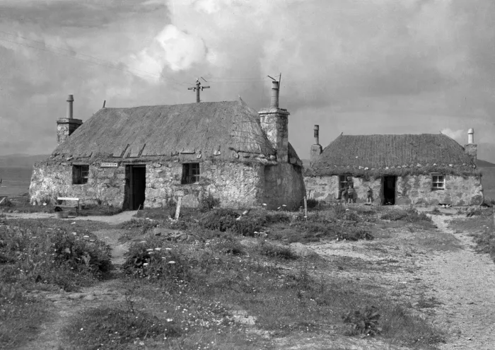 Framed Print : Cottage buildings in remote landscape Framed Print : Cottage buildings in remote landscape