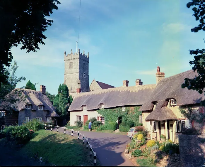 Framed Print : Cottage and Church, Godshill, Isle of Wight Framed Print : Cottage and Church, Godshill, Isle of Wight