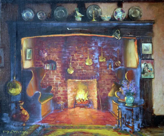 Framed Print : Cottage fireside Framed Print : Cottage fireside